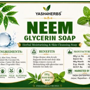 NEEM GLYCERIN SOAP (100g) Herbal Moisturizing & Skin Cleansing Soap